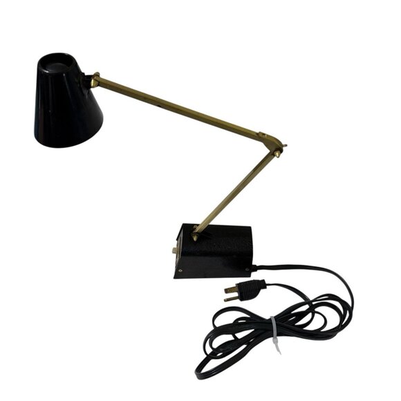 Dazor Adjustable Desk Lamp Black Small MCM 60's Works Hi/Low Setting Vintage - Picture 2 of 11